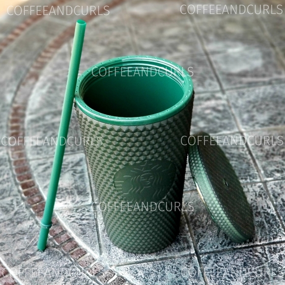 Starbucks Soft Touch Green Bling Studded Cold Cup Tumbler Grande NWT - Picture 8 of 10